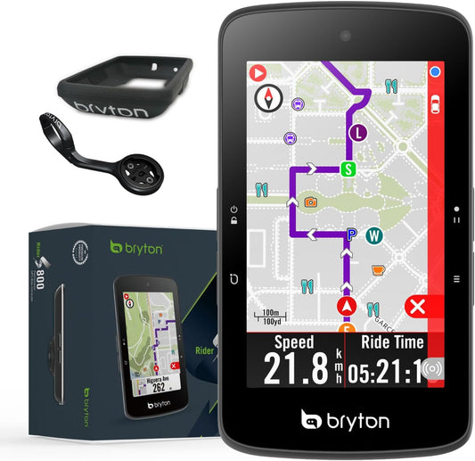 Bryton Rider S800 3.4 Inch Color LCD Touchscreen GPS Bike/Cycling Computer Offline USA Map, Compatible with Bike Radar, 36hrs Long Battery Life, Navigation with Turn-by Turn Follow Track Waterproof